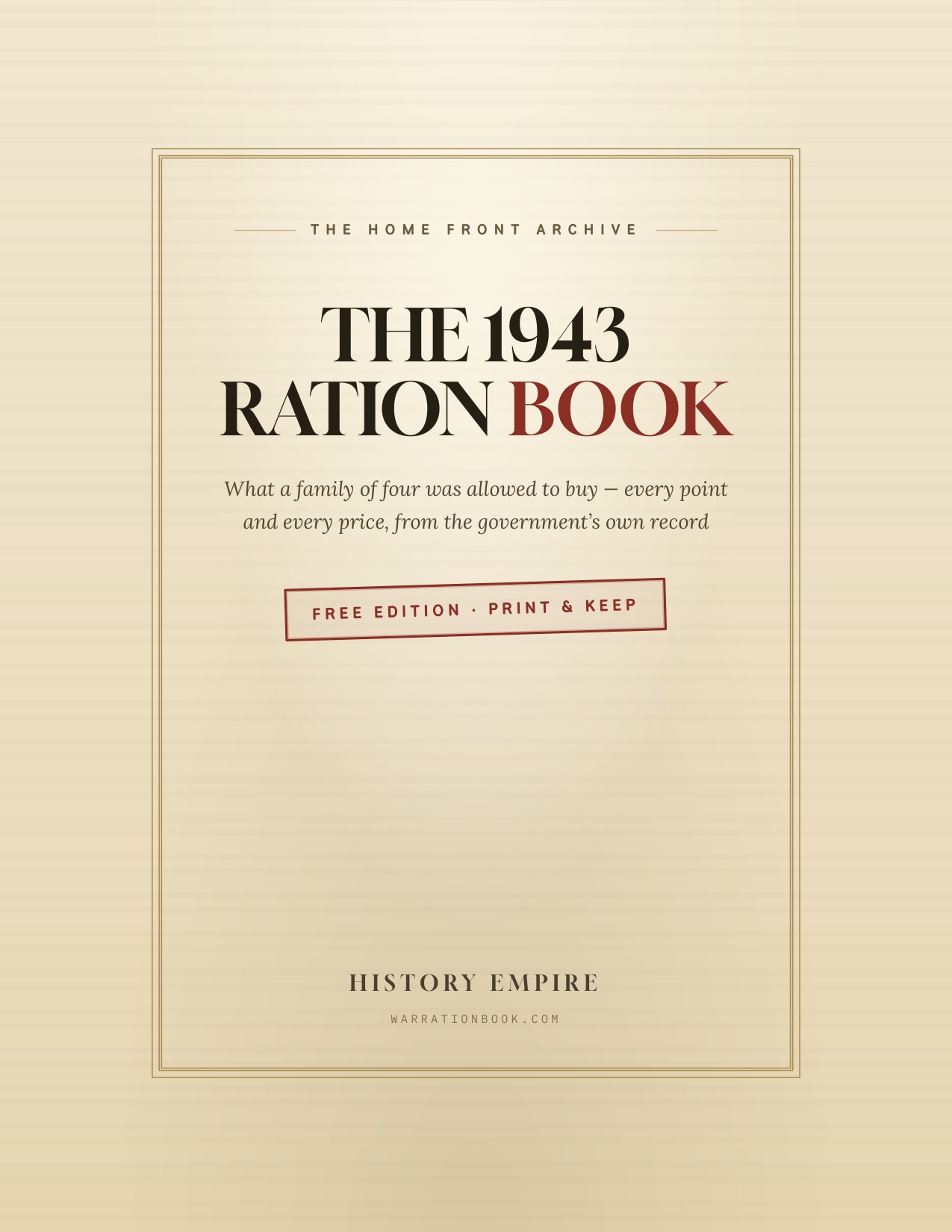 The 1943 Ration Book — free booklet cover